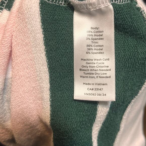 T by Talbots Cozy Crush Half Zip Pullover Striped XL P Preppy Golf Tennis EUC! - Picture 6 of 7